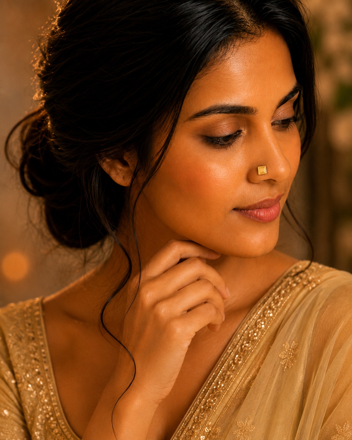 Diamond Aakar Gold Nosepin