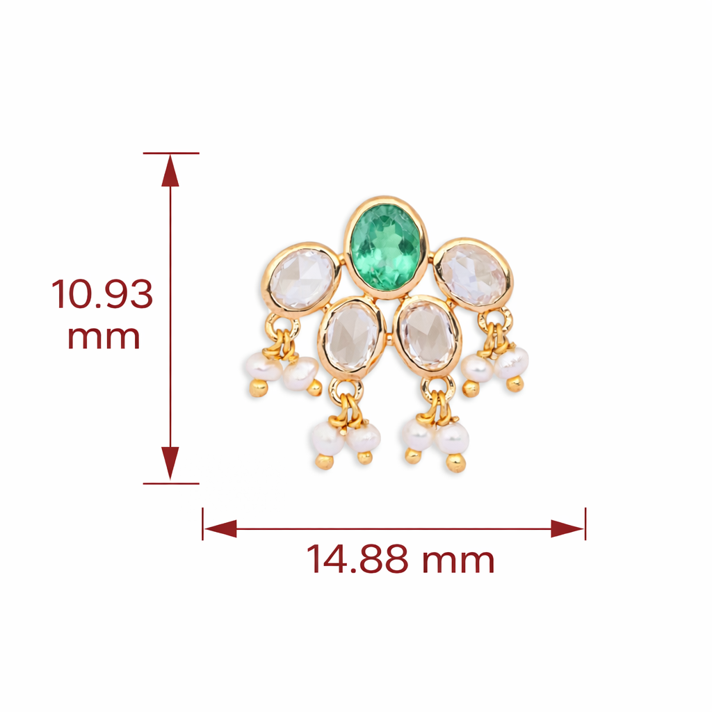 Verdelis Pearl Halo drop Nosepin