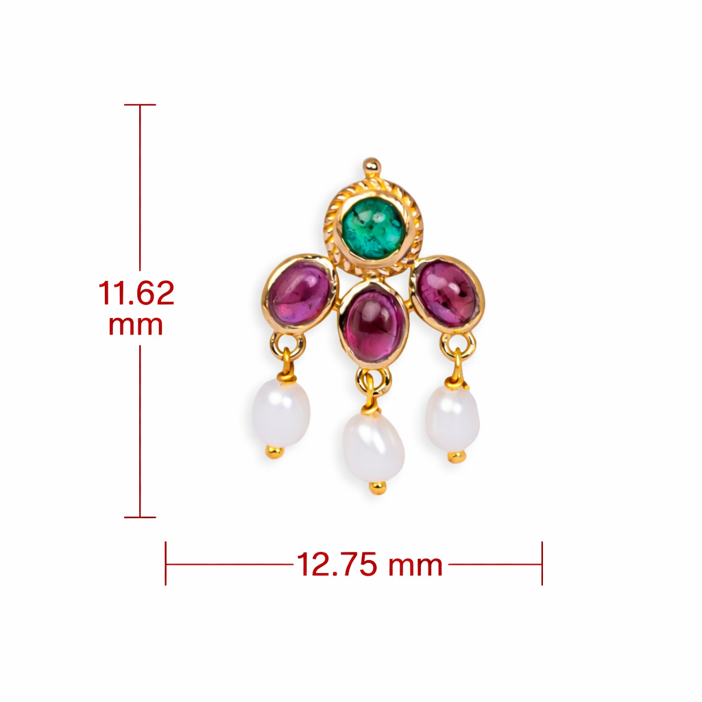 Aurisse Emerald Drop Nosepin