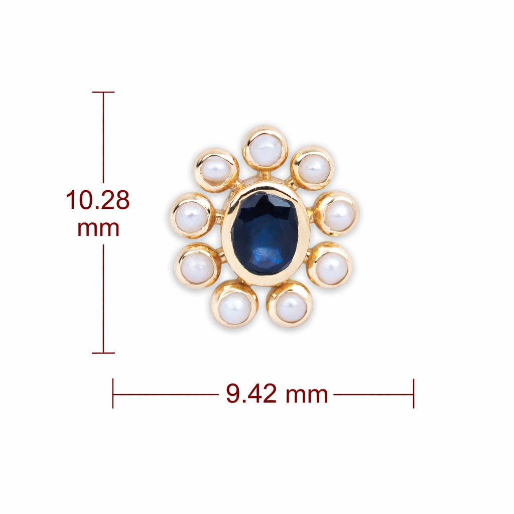 Sapphire Halo Bloom Nosepin