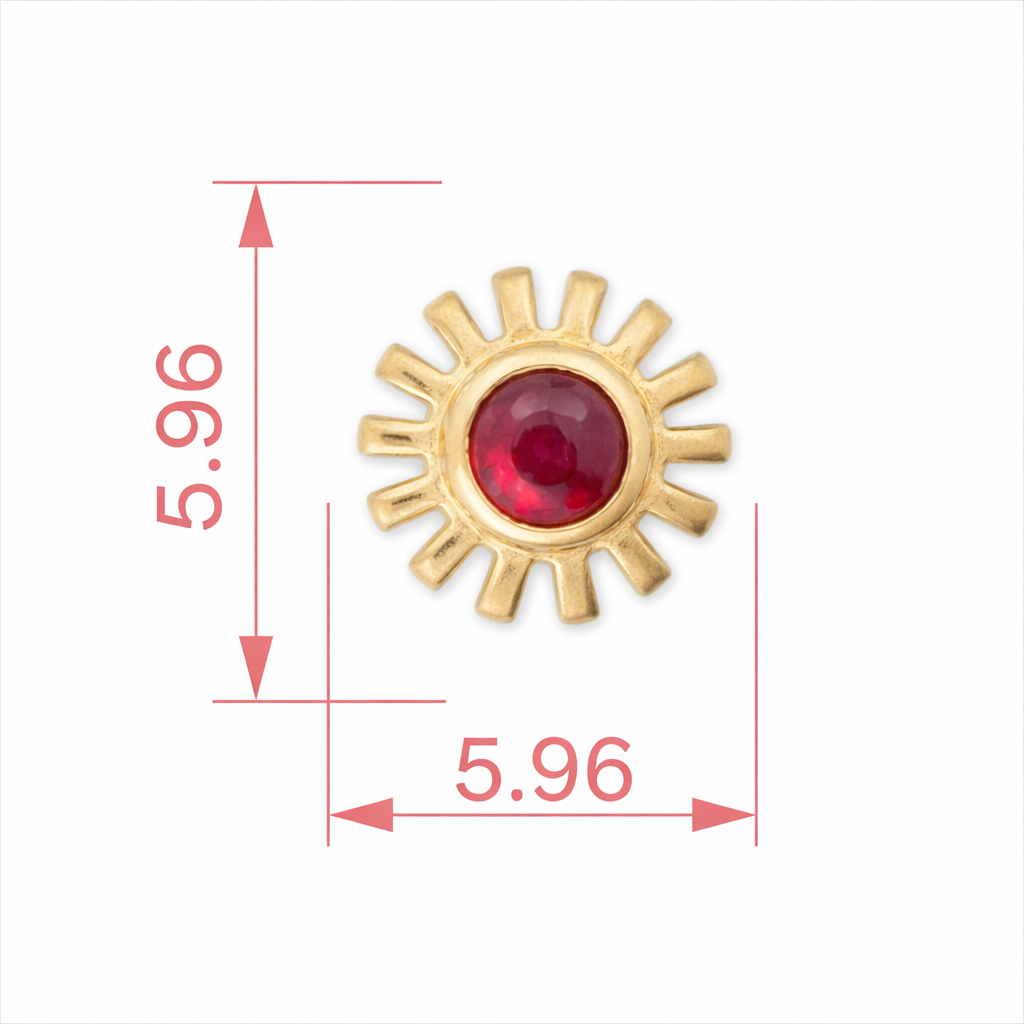 Sunburst Ruby Nosepin