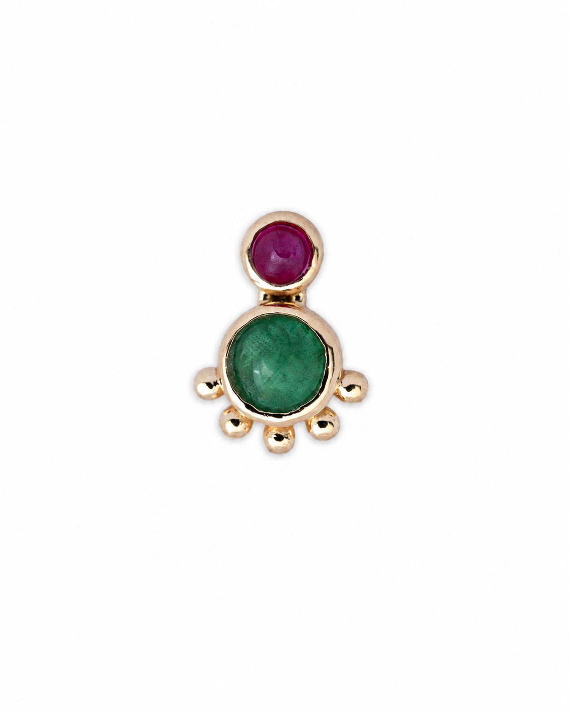 Ruby Emerald Duo Arc Nosepin