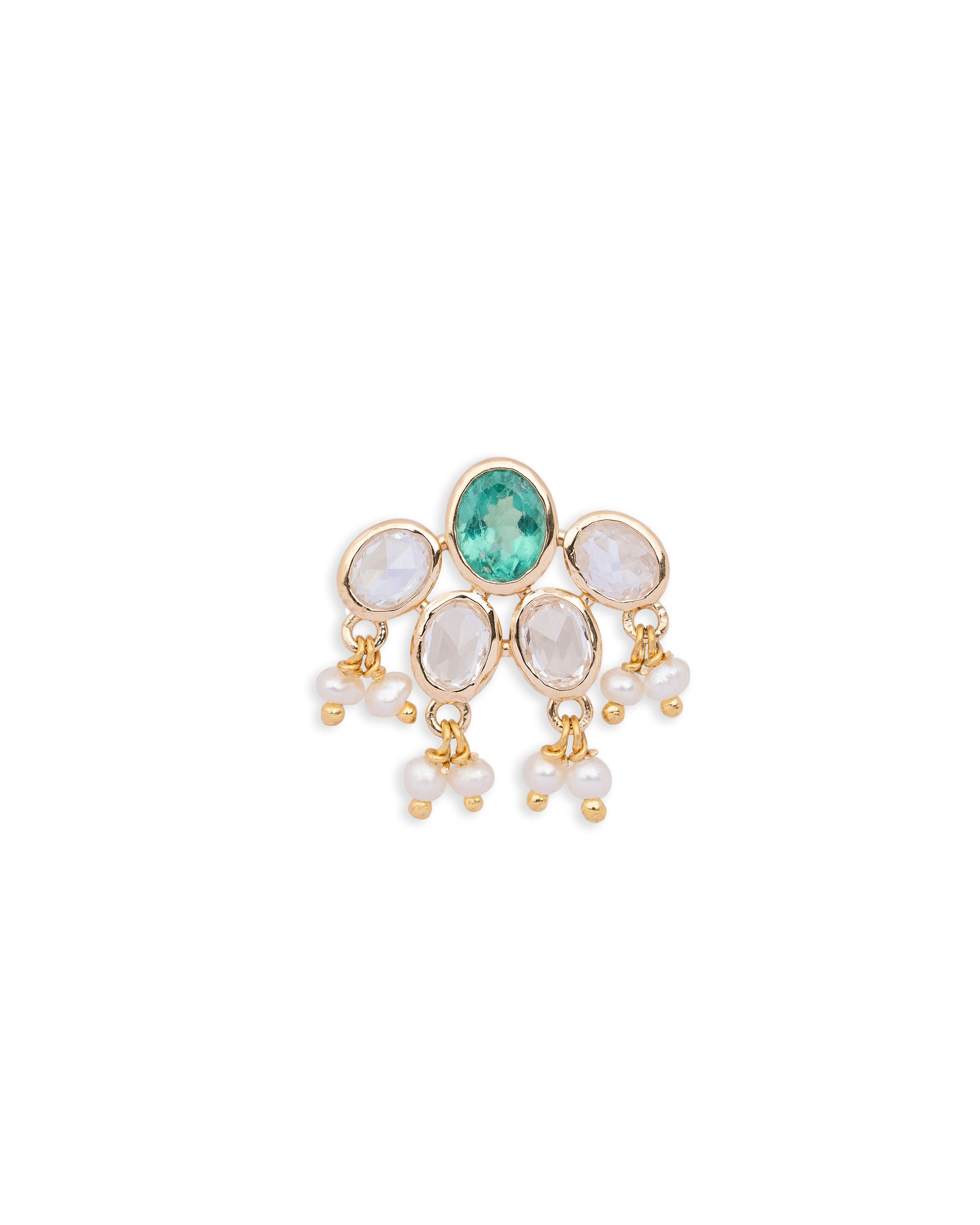 Verdelis Pearl Halo drop Nosepin