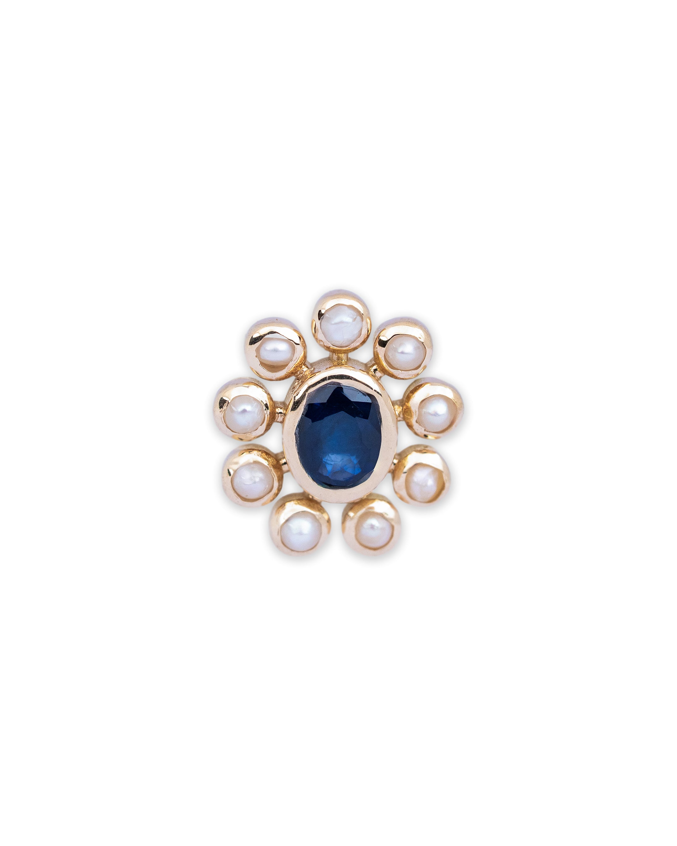 Sapphire Halo Bloom Nosepin