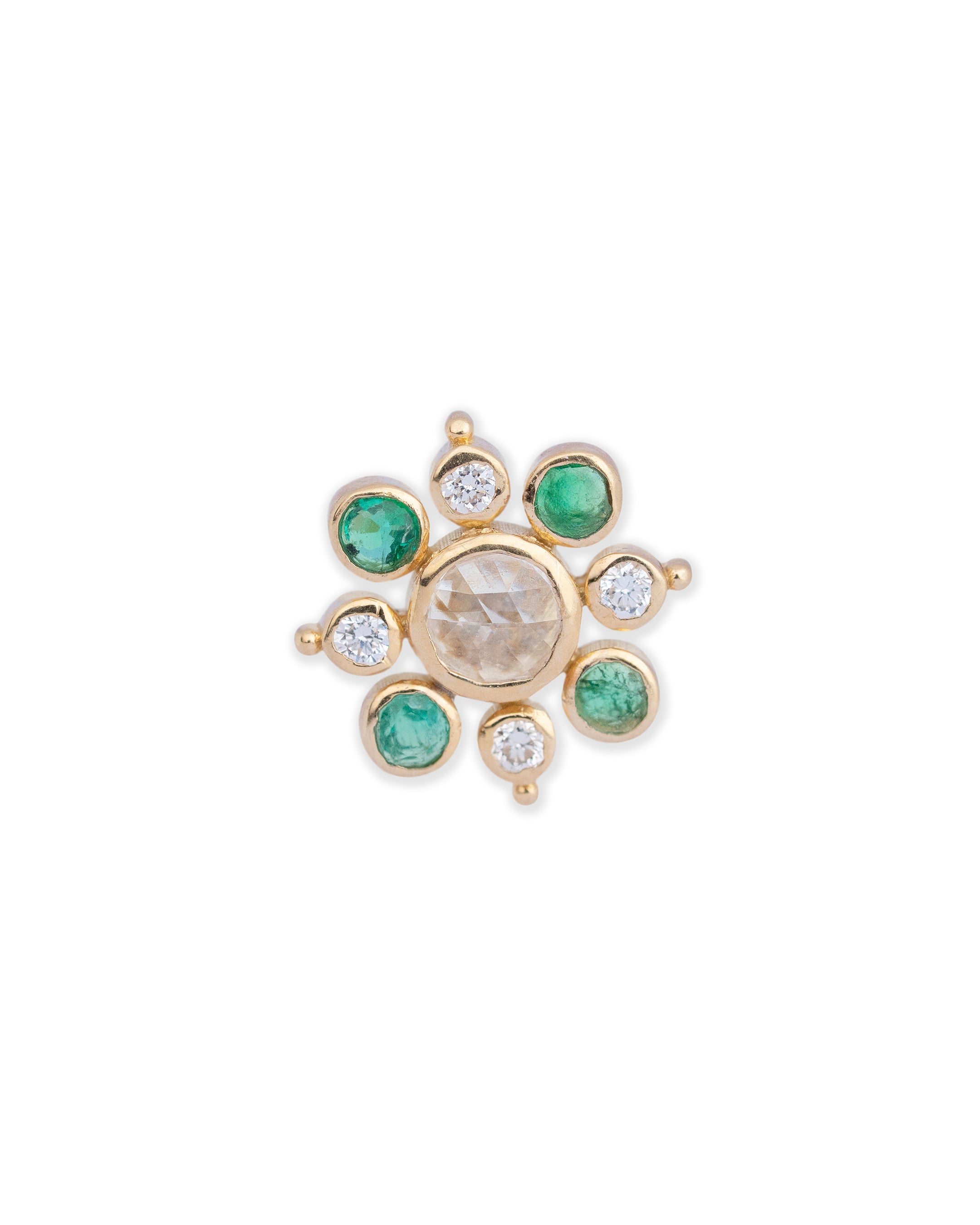 Emerald Diamond Cluster Bloom Nosepin