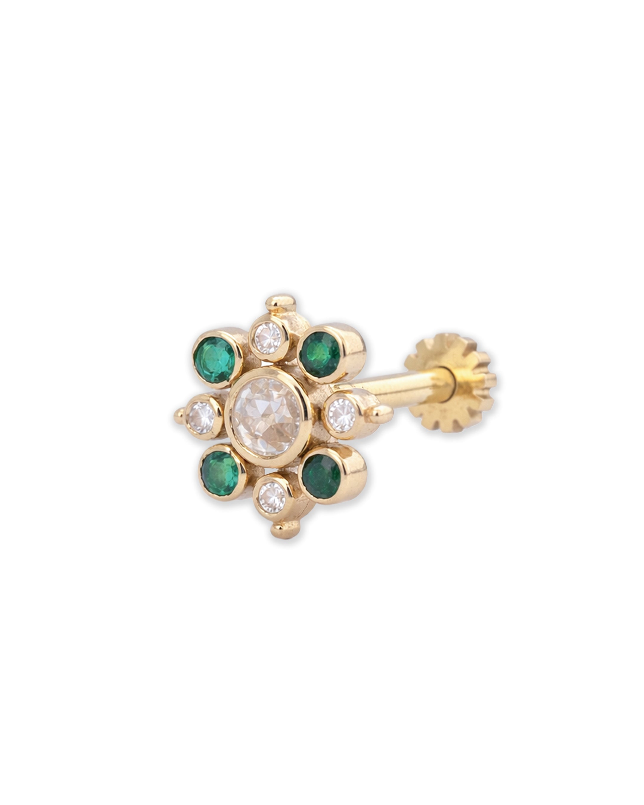 Emerald Diamond Cluster Bloom Nosepin