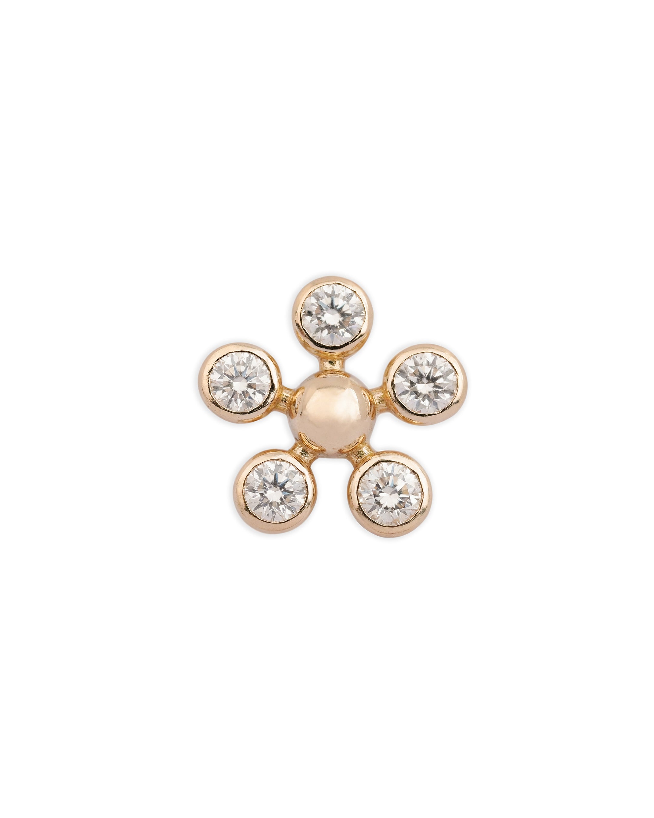 Six Petal Flower Diamond Nosepin
