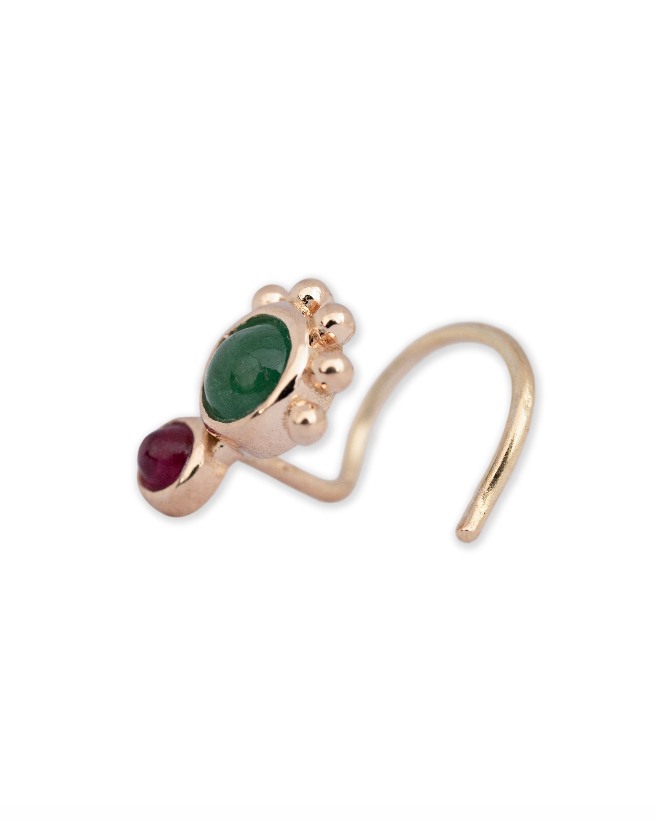 Ruby Emerald Duo Arc Nosepin
